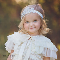 Perfection Silver Leaf Headband - Think Pink Bows - 4