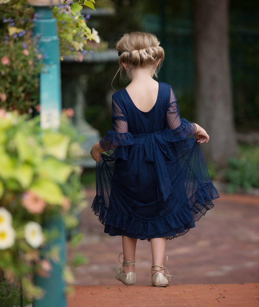 Cora Long Sleeve Dress - Navy #130