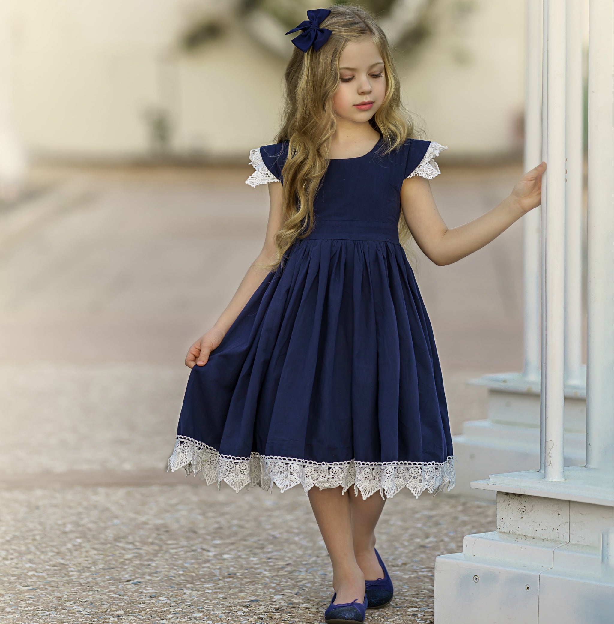 Alessia Dress - Navy #117 – Think Pink Bows