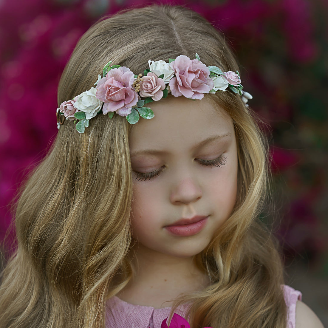 Kennedy Flower Girl Crown Blush