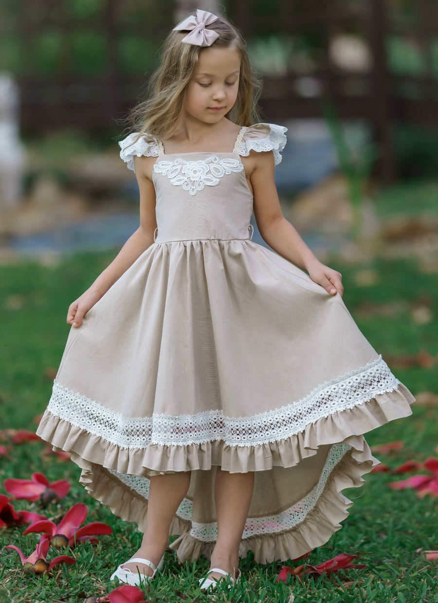 Matilda High Low Dress - Natural #215