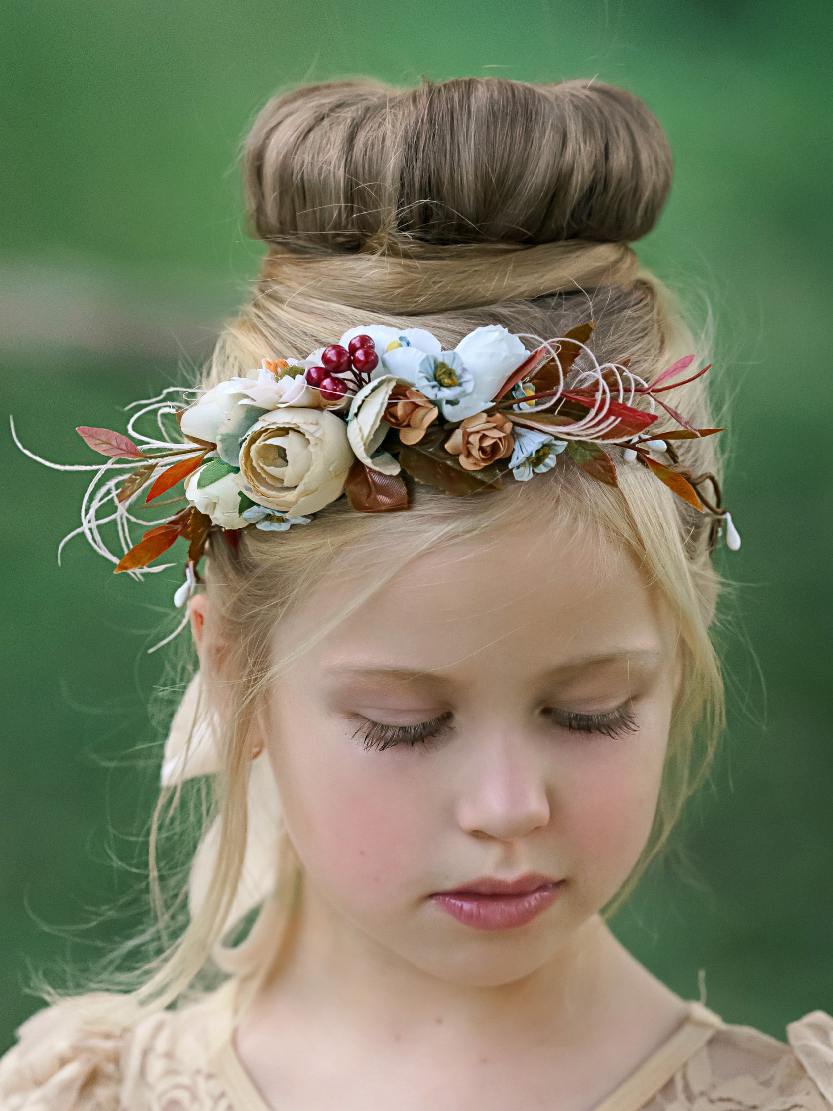 Holly Flower Girl Crown Think Pink Bows 5951