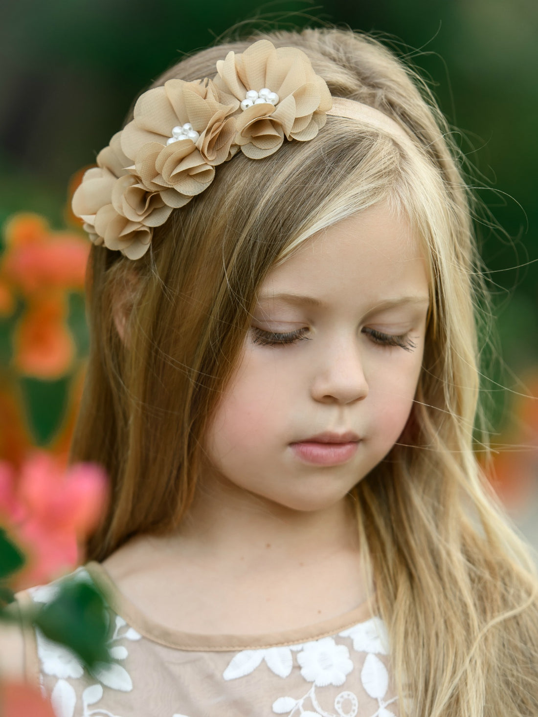 Vintage Blooms Trio Headband Toffee - 11 Colors Available