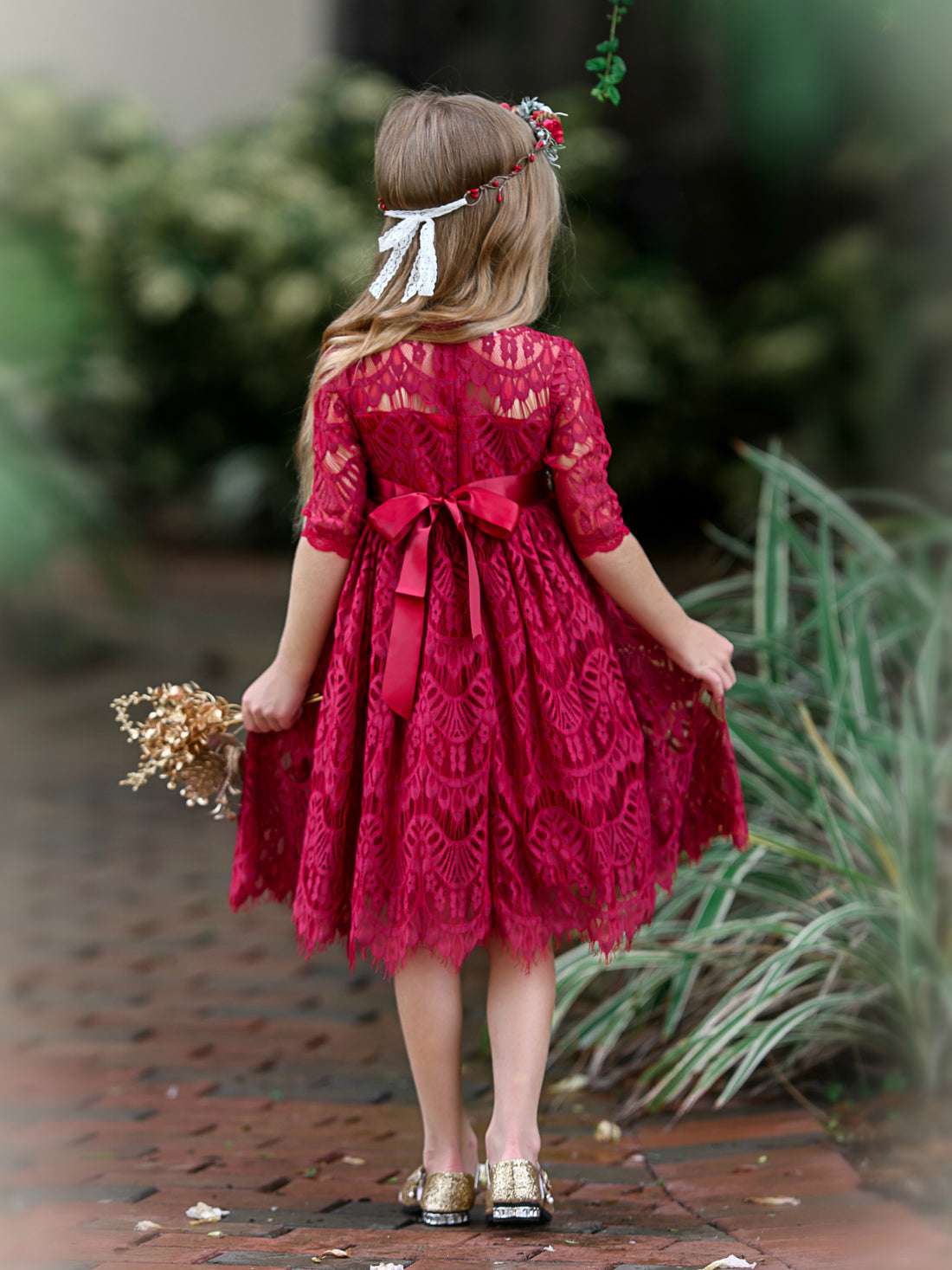 Josephine Short Dress - Burgundy #15