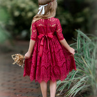 Josephine Short Dress - Burgundy #15