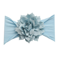 Dahlia Nylon Flower Headwrap - Blue
