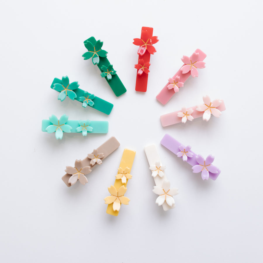DOUBLE FLOWER CLIP NON SLIP CLIP - 10 Colors