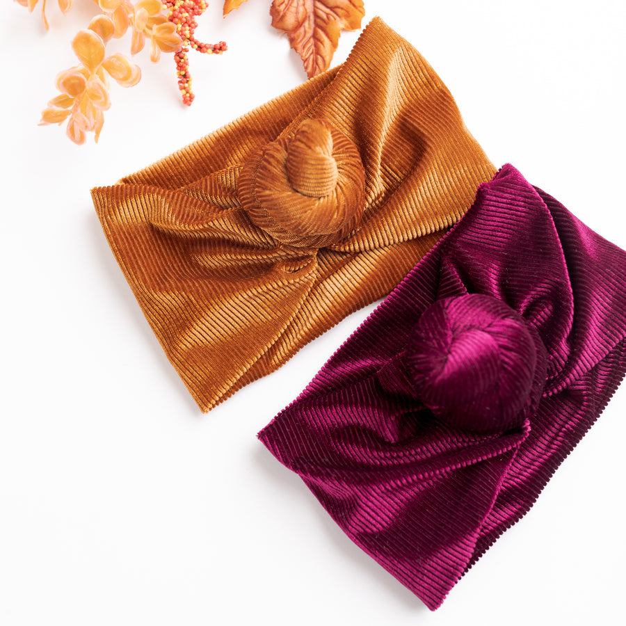 Bijou  Velveted Corduroy Headwraps 10 Colors