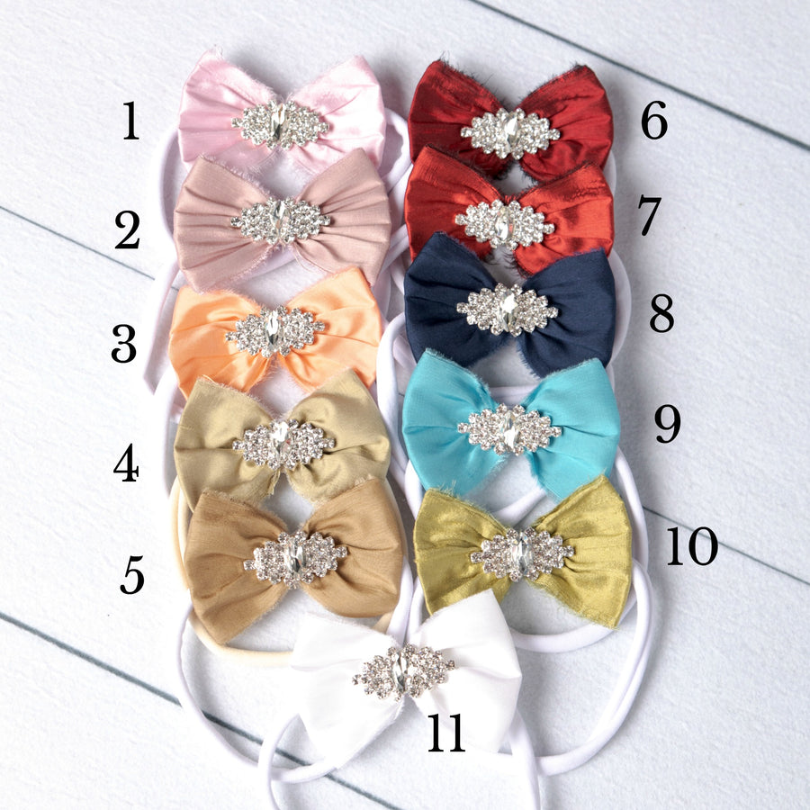 Aaliyah Bow Nylon Headband- 9 Colors