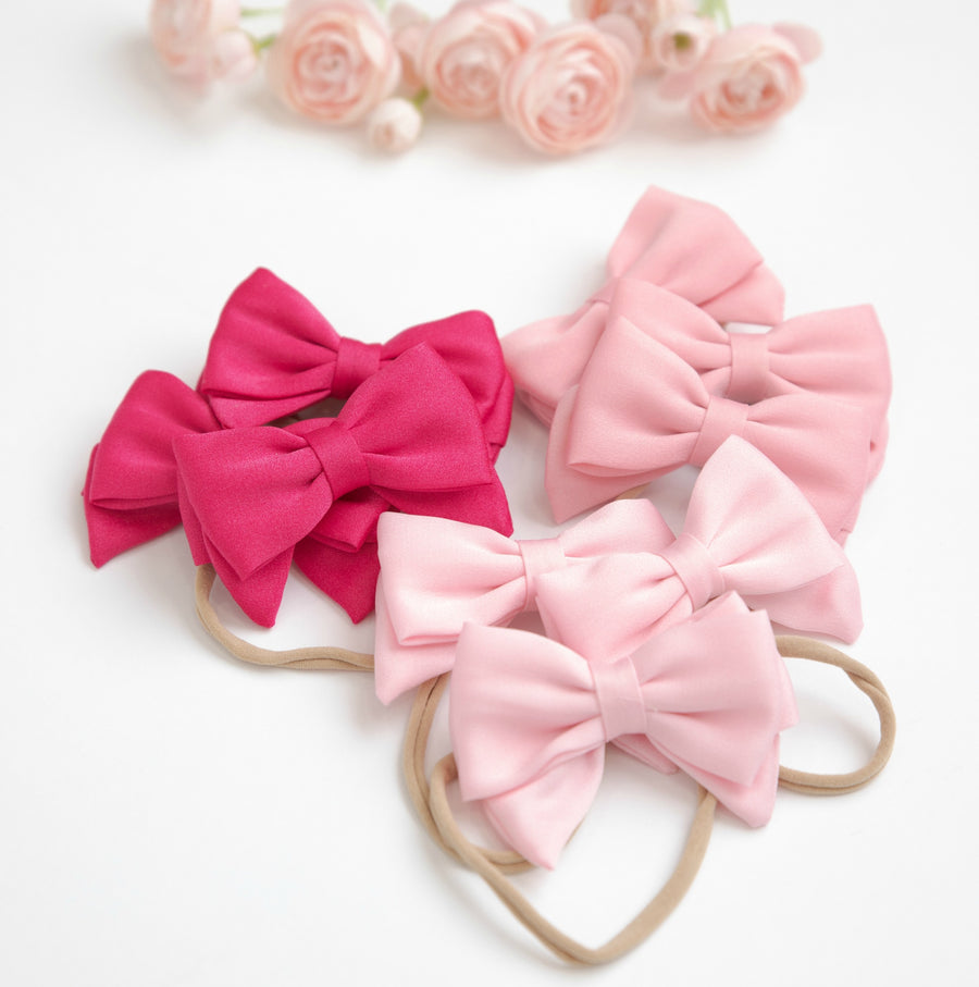 Leila Chiffon Hair Bow Headband 3.5" - 17 Colors