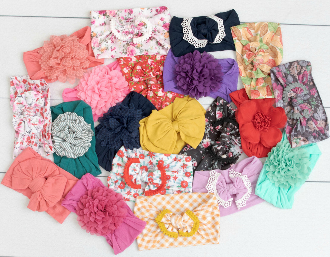 5 or 10 Headbands GRAB a BAG WIDE NYLON Headbands