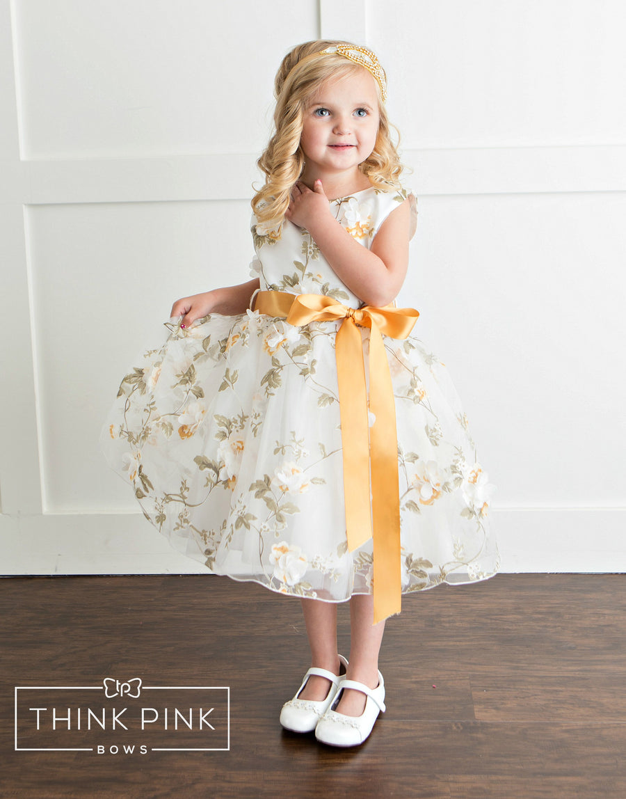 Spring Garden Dress - Gold