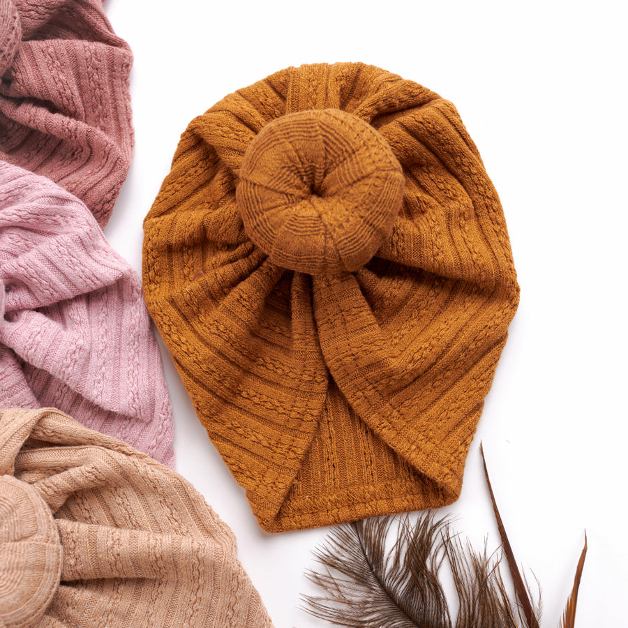 Waffle Turban ROUND KNOT Hats 15 Colors