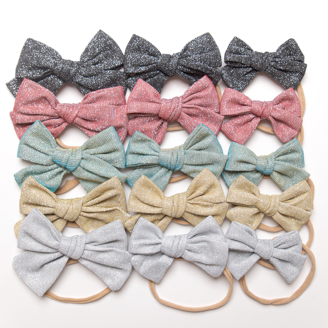 Bree Sparkle Bows Headbands - 5 Colors 3 Sizes