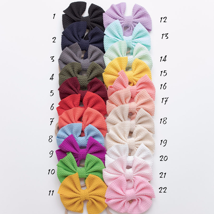 Aria Bow Nylon Headbands - 22 Colors