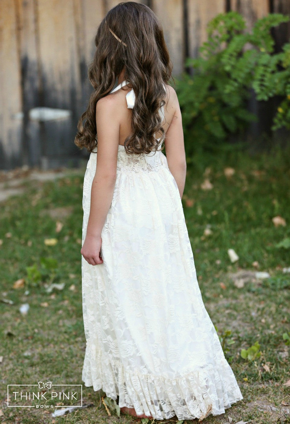 Sweetheart Halter Dress - Ivory - Think Pink Bows - 2