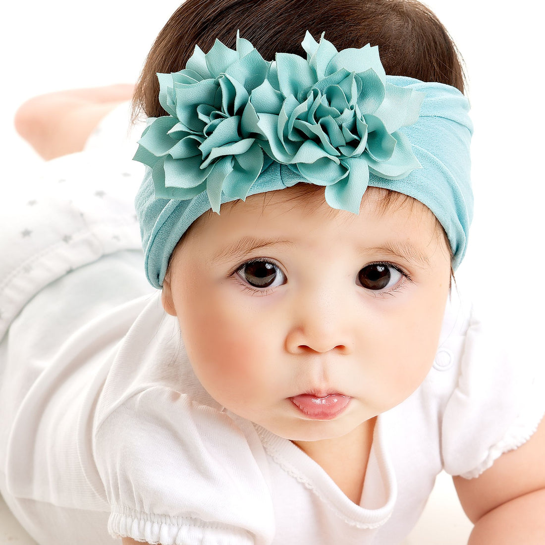 Duo Flower Nylon Headwrap - 27 Colors