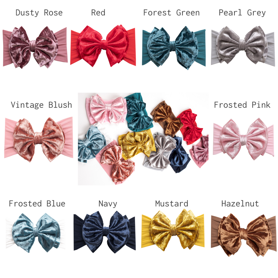 Amy Velvet Bow Headwrap - 10 Colors