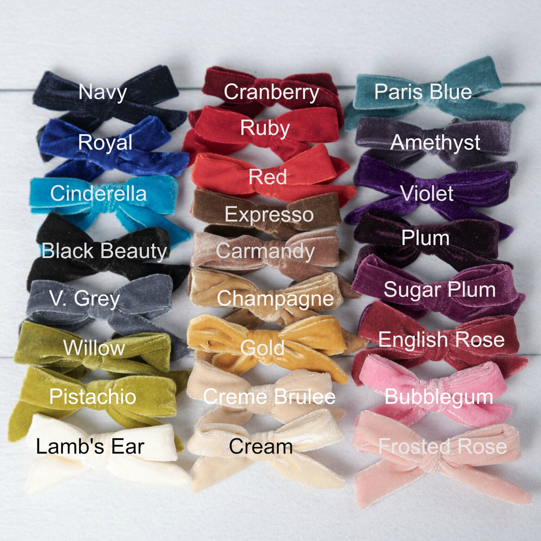 Luxe Velvet 3.5" Bow Clippie 25 Colors Available