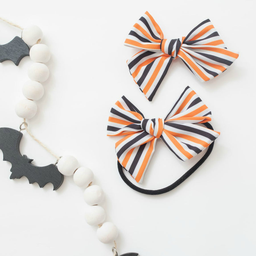 Halloween Hand Tied Headbands - Stripes