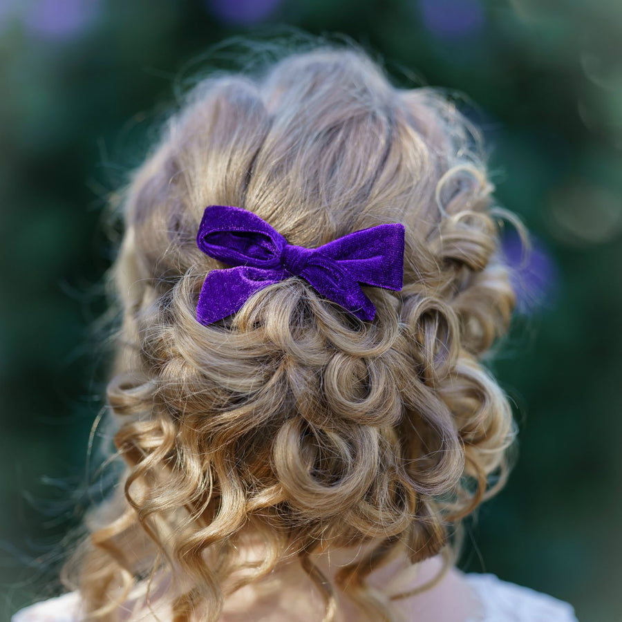 Luxe Velvet 3.5" Bow Clippie 25 Colors Available