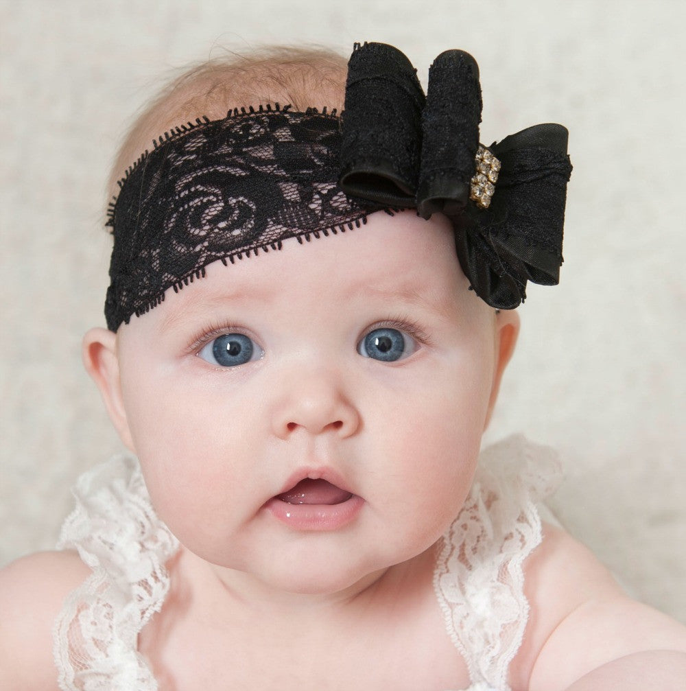 Double Bow Lace Headband - 11 Colors Available - Think Pink Bows - 9