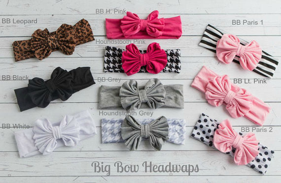 Striped Big Bow Headwraps - Think Pink Bows - 7