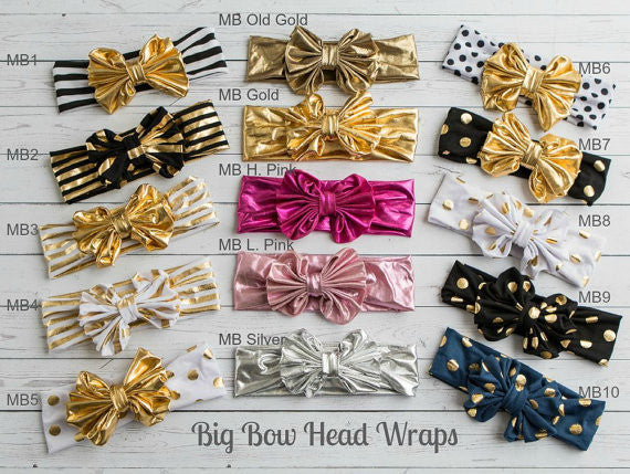 Striped Big Bow Headwraps - Think Pink Bows - 9