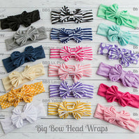 Striped Big Bow Headwraps - Think Pink Bows - 2