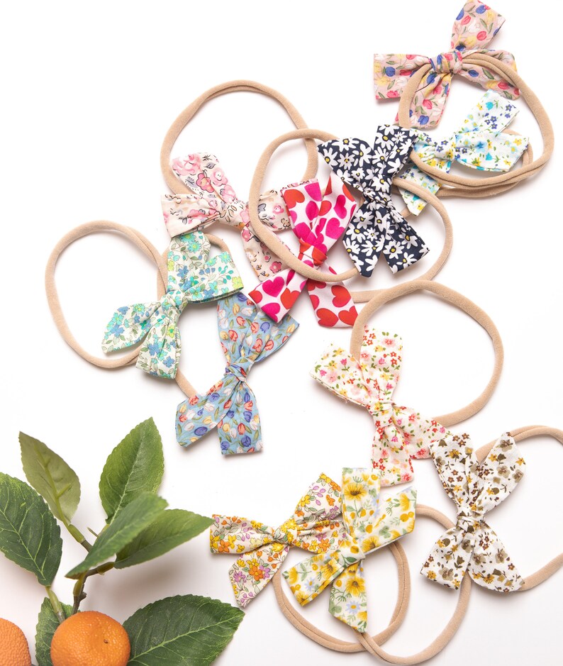 Floral & Prints MINI XS Bows Nylon Headband -  11 Prints