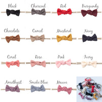 LONDON Top KNOT Cotton Baby Bow Headbands 15 Colors