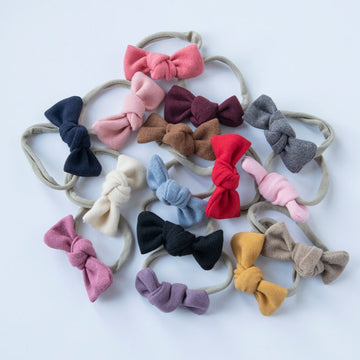 LONDON Top KNOT Cotton Baby Bow Headbands 15 Colors