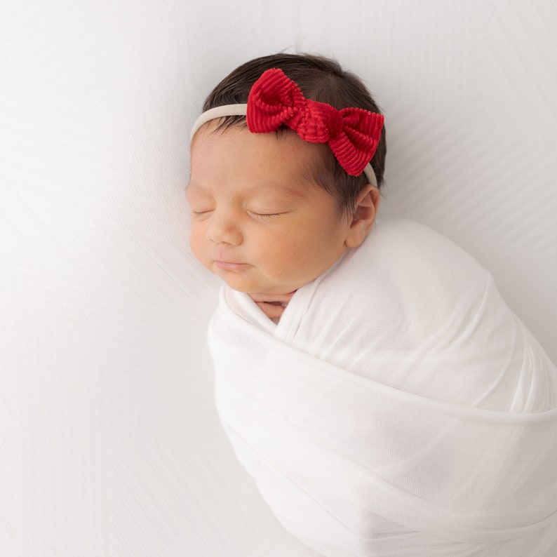 ZOEY Top KNOT Velvet Corduroy Baby Bow Headbands 15 Colors
