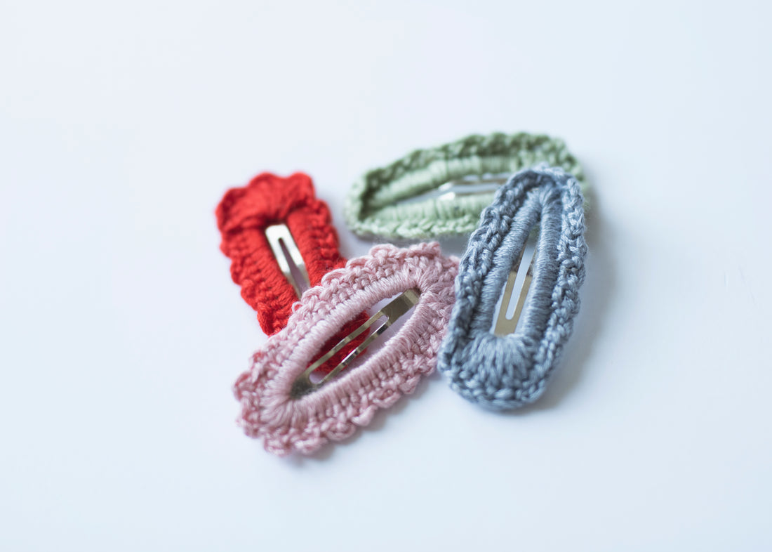Crochet Snap Hair Clips - 6 colors