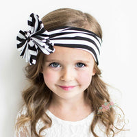 Striped Big Bow Headwraps - Think Pink Bows - 1