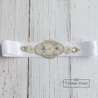 Center of Attention Bling Bridal Sash - Think Pink Bows - 1