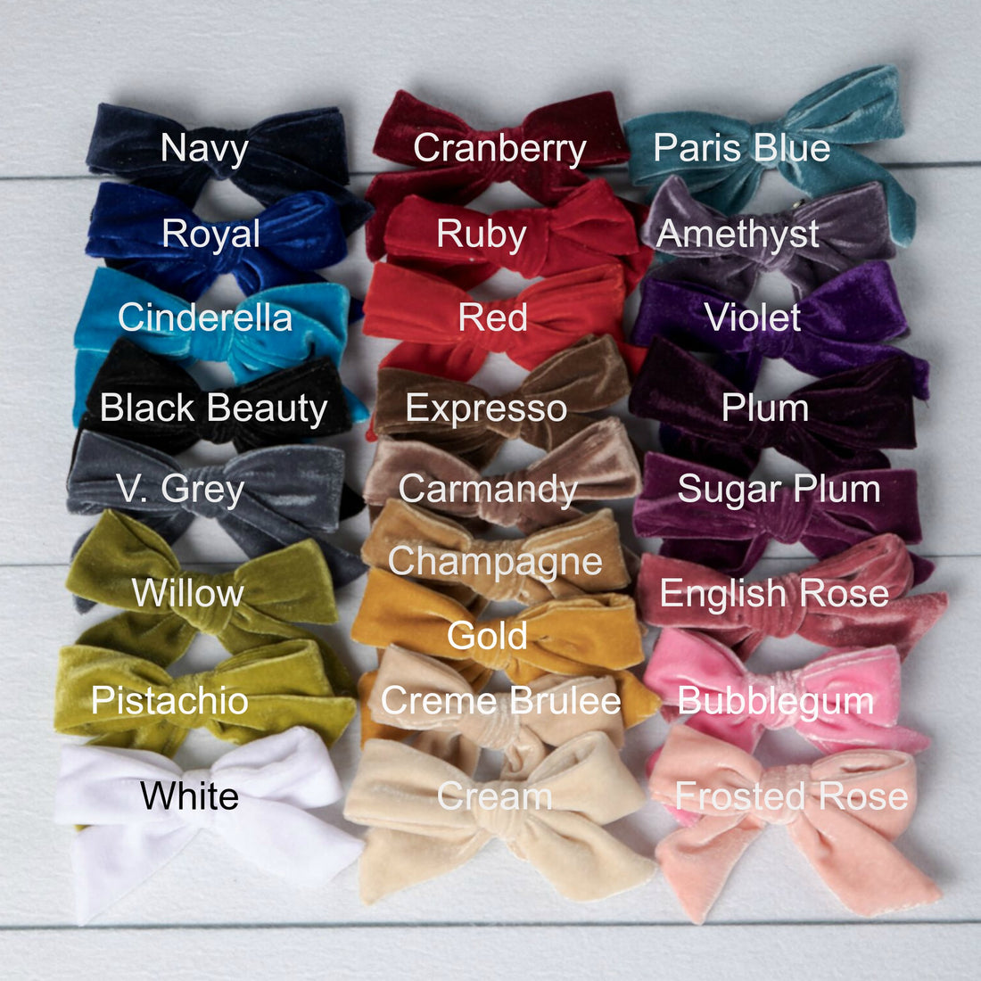 Luxe Velvet 5" Bow Clippie 23 Colors Available